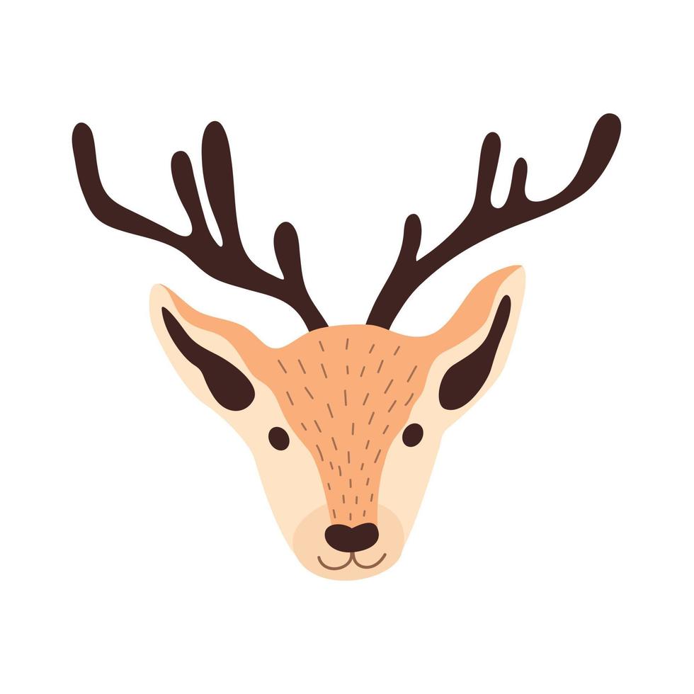 Deer head on a white background. vector illustration.