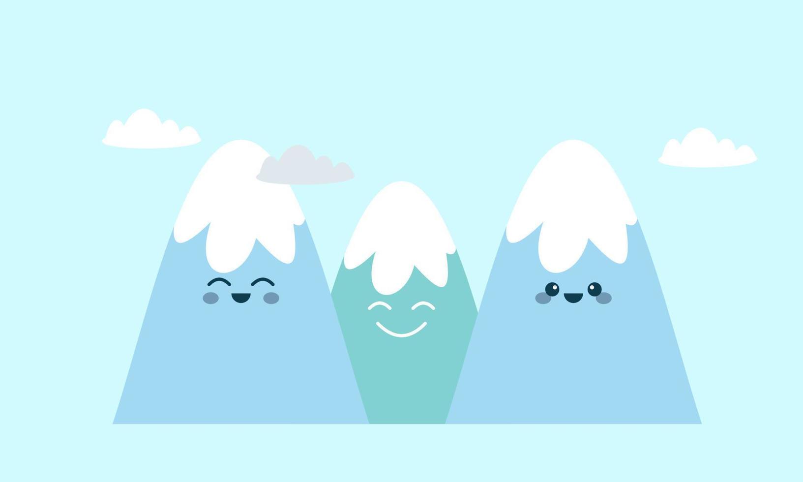 Hand Drawn Cute Mountain Vector Illustration