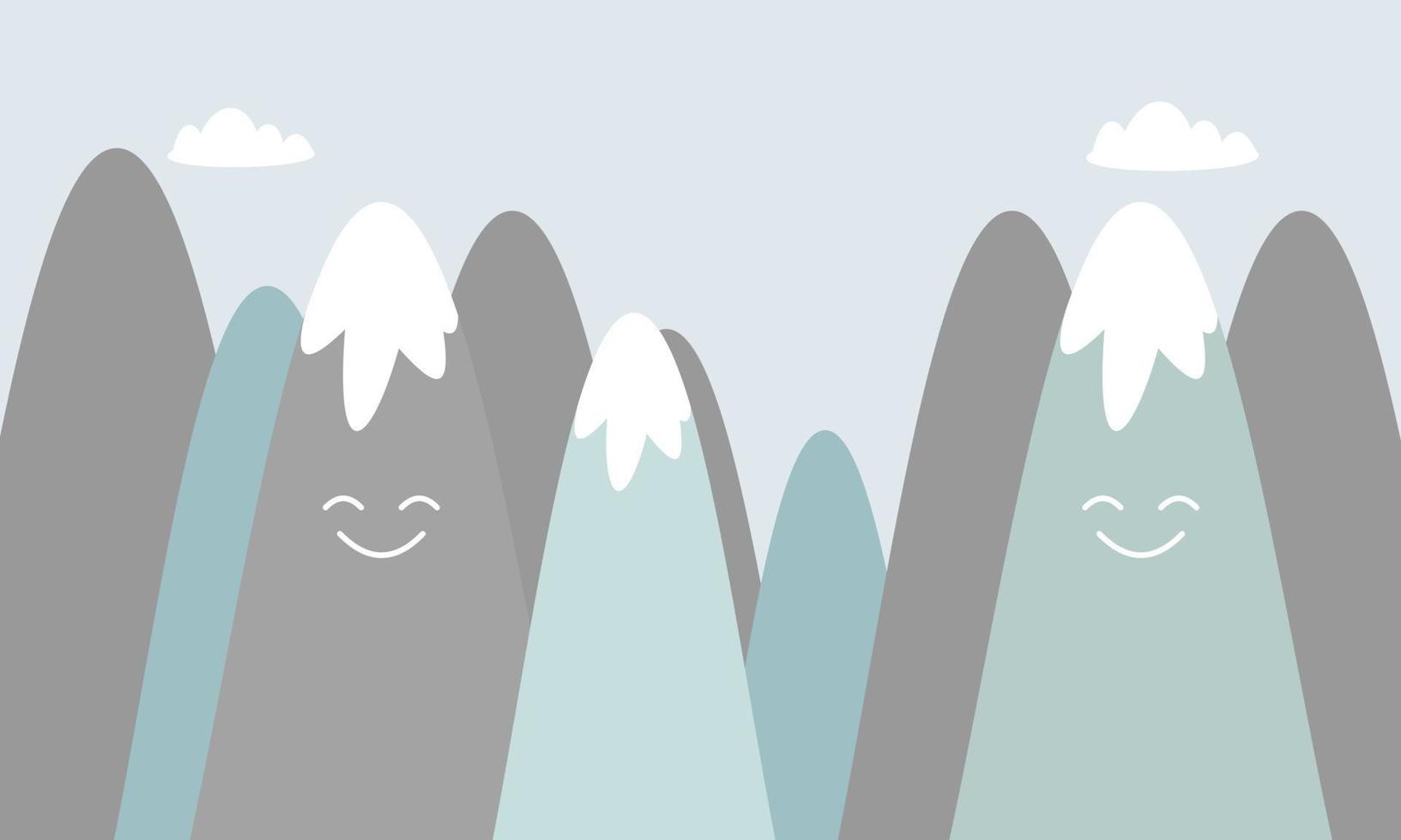 Hand Drawn Cute Mountain Vector Illustration