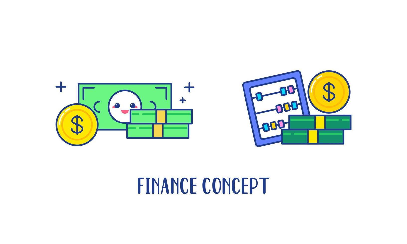 Cute Finance Concept with Line Vector