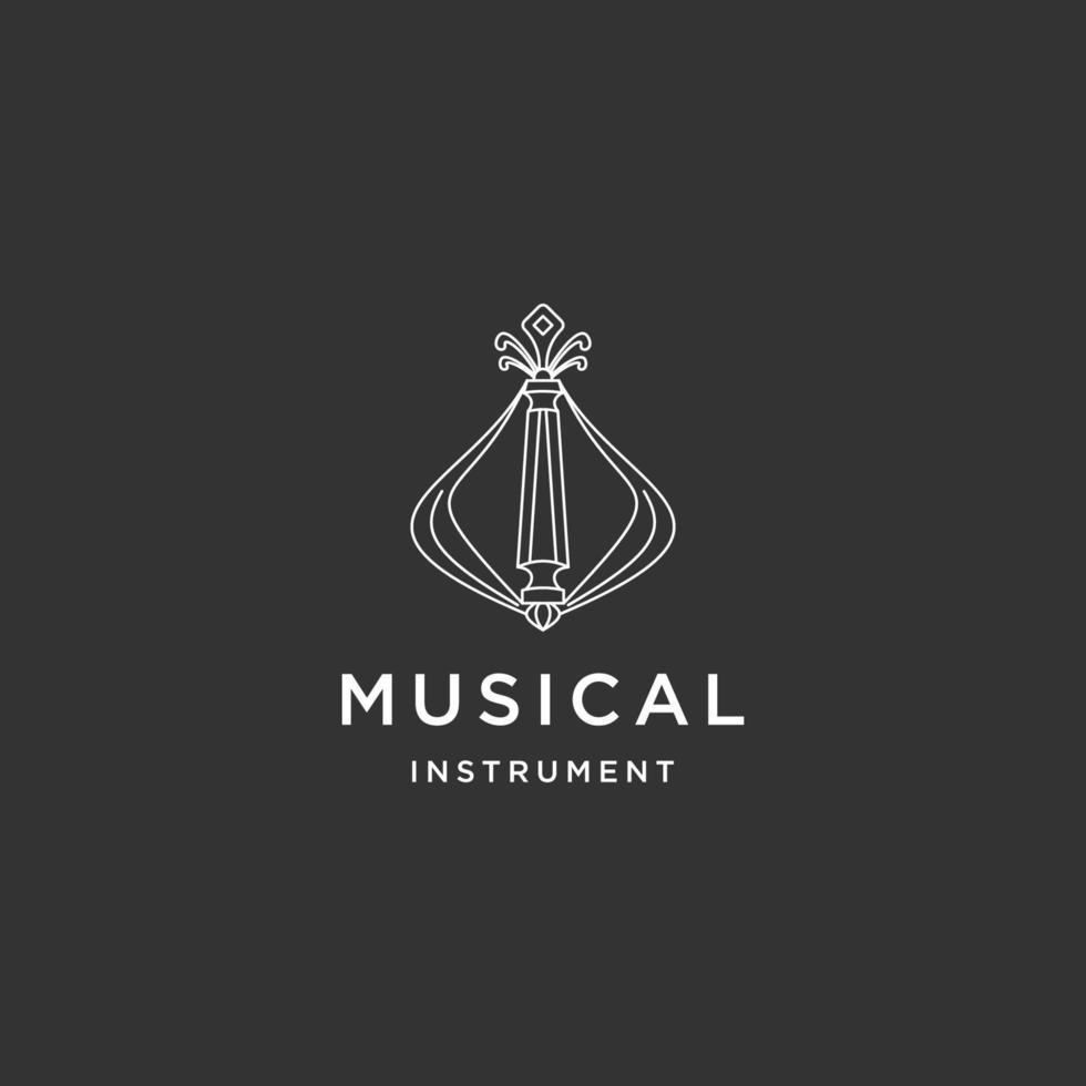 sasando indonesia instrumento musical tradicional logo icono plantilla de diseño vector plano