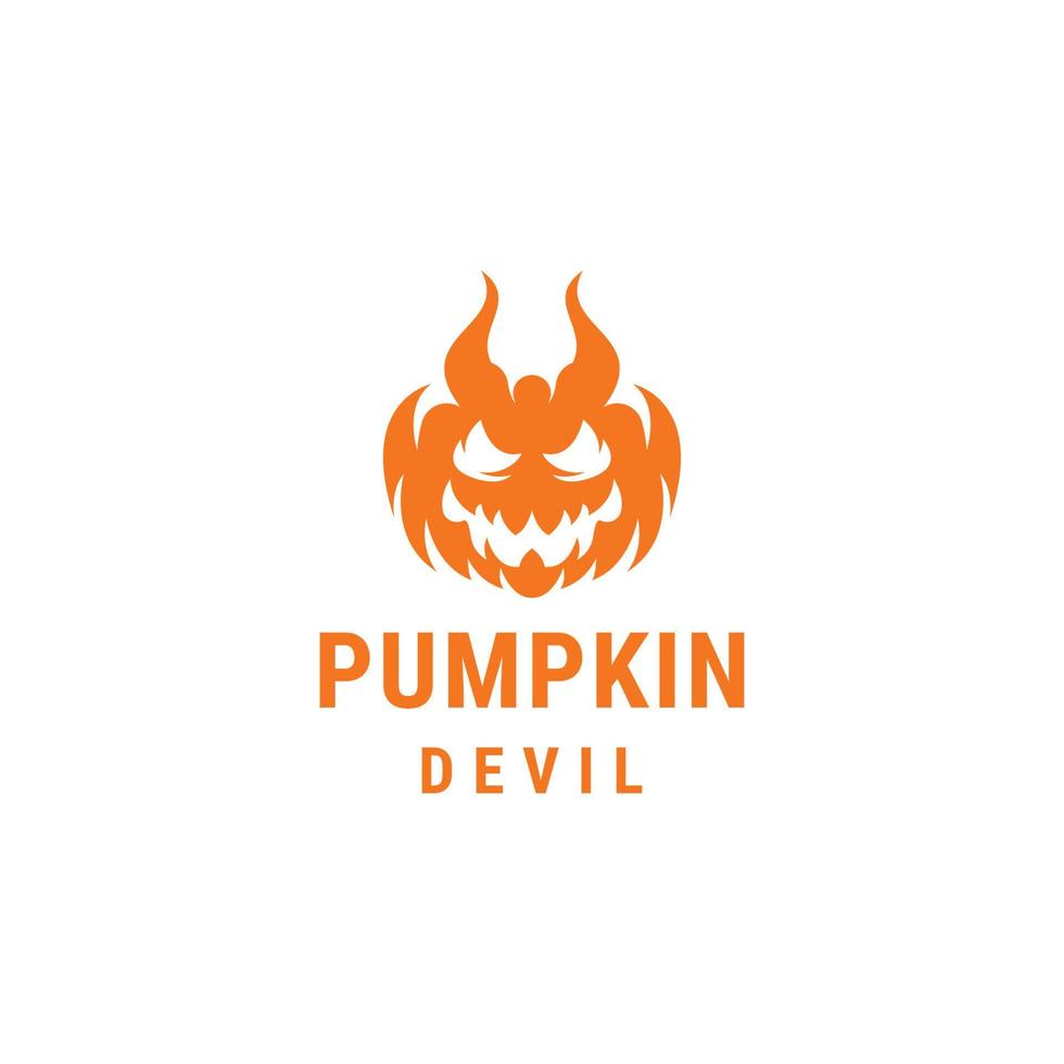 logotipo del diablo de calabaza adecuado para el diseño del tema de halloween vector