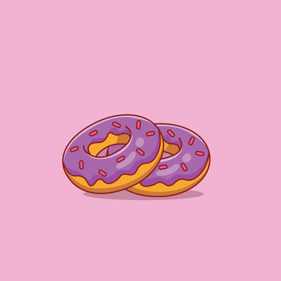 Donuts Vector Icon Illustration. Food Icon Concept White Isolated. Flat Cartoon Style Suitable for Web Landing Page, Banner, Sticker, Background