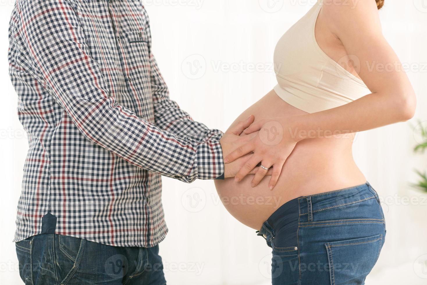 Pregnant Belly view 14160143 Stock Photo at Vecteezy