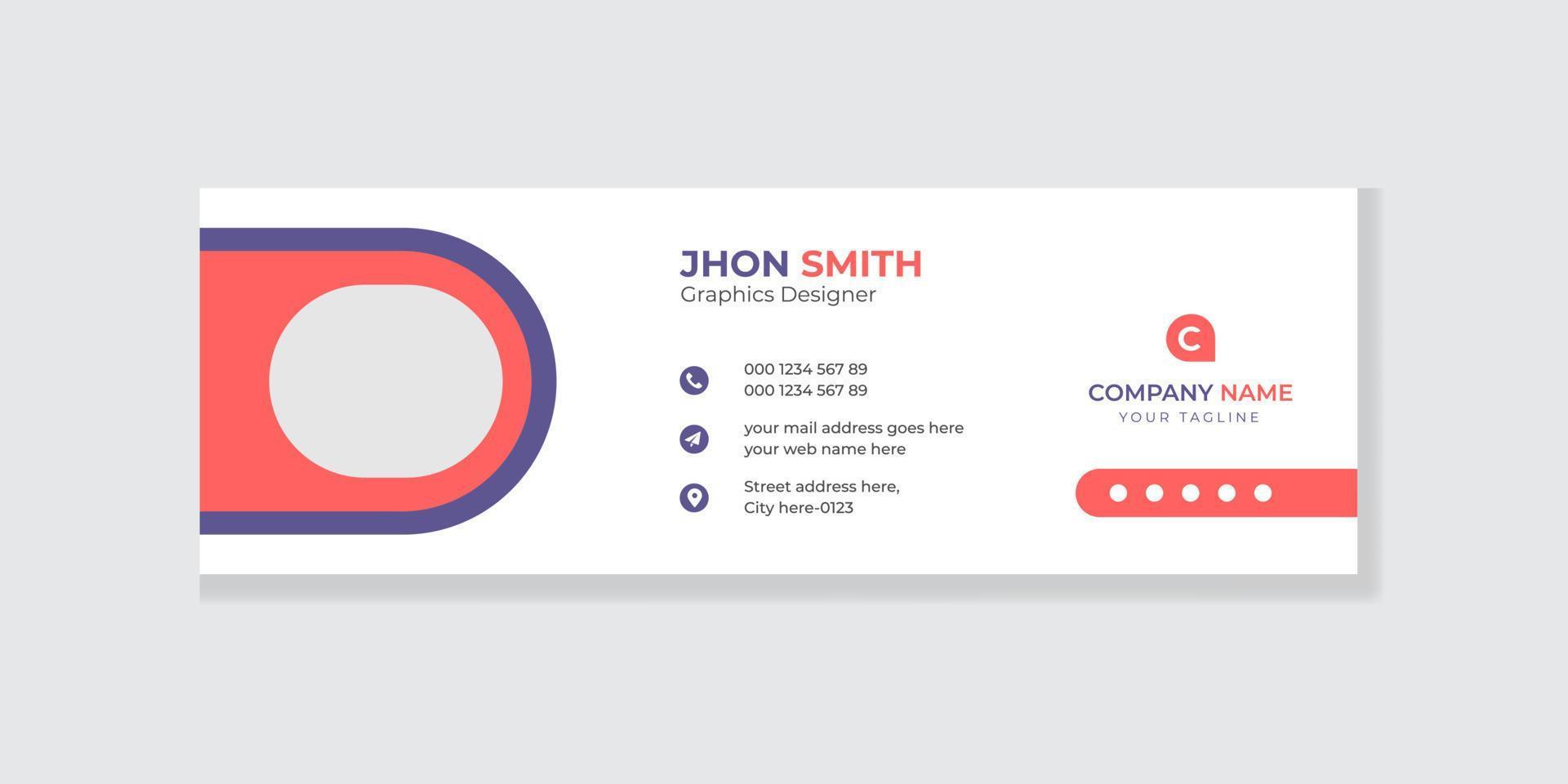 Email signature template or email footer and modern social media cover banner vector