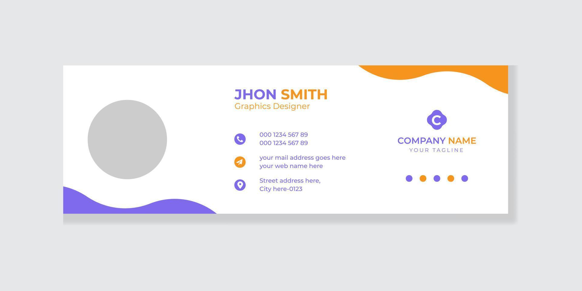 Email signature template or email footer and personal social media cover template vector