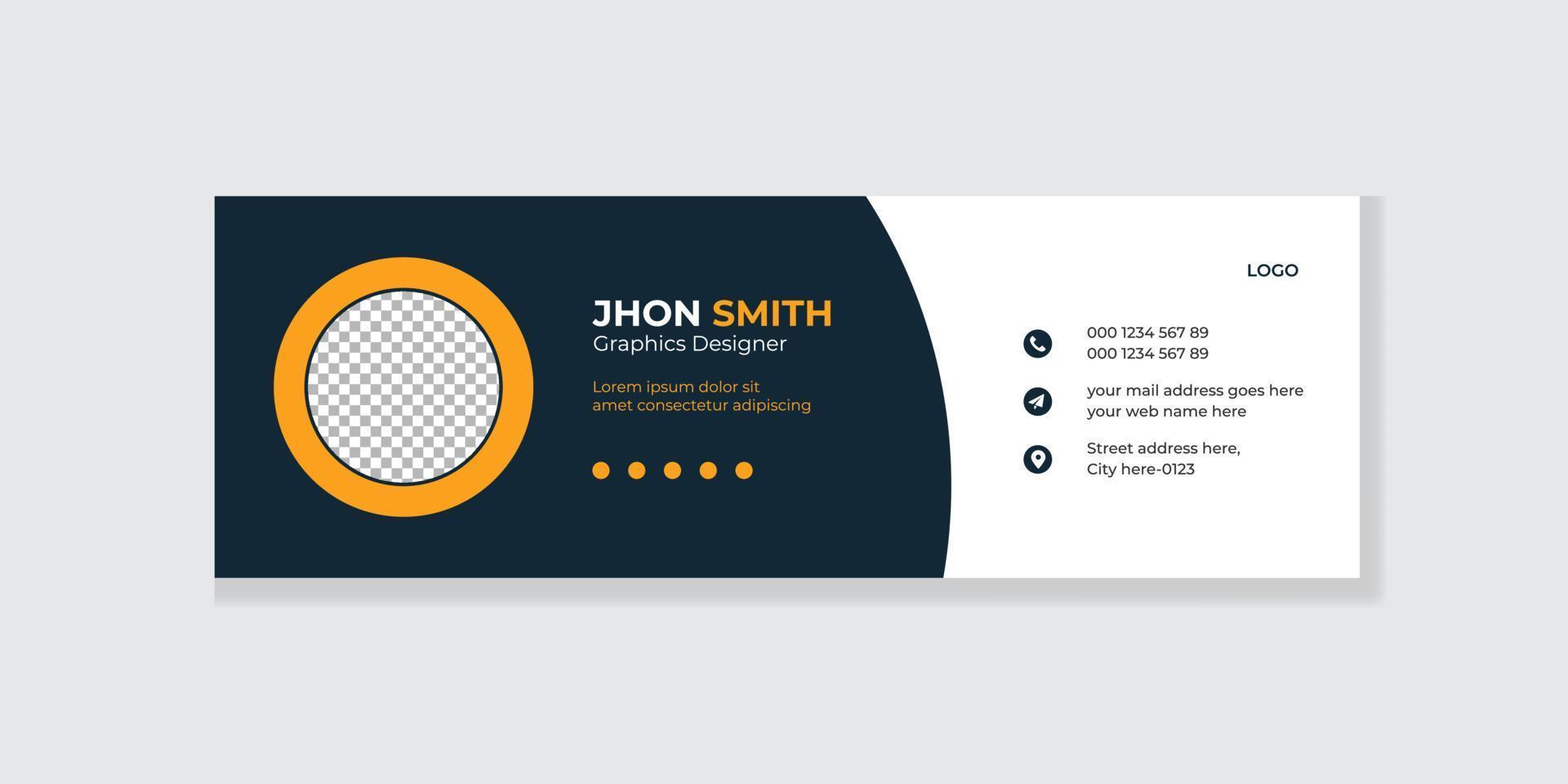 Email signature template design or personal social media cover banner vector
