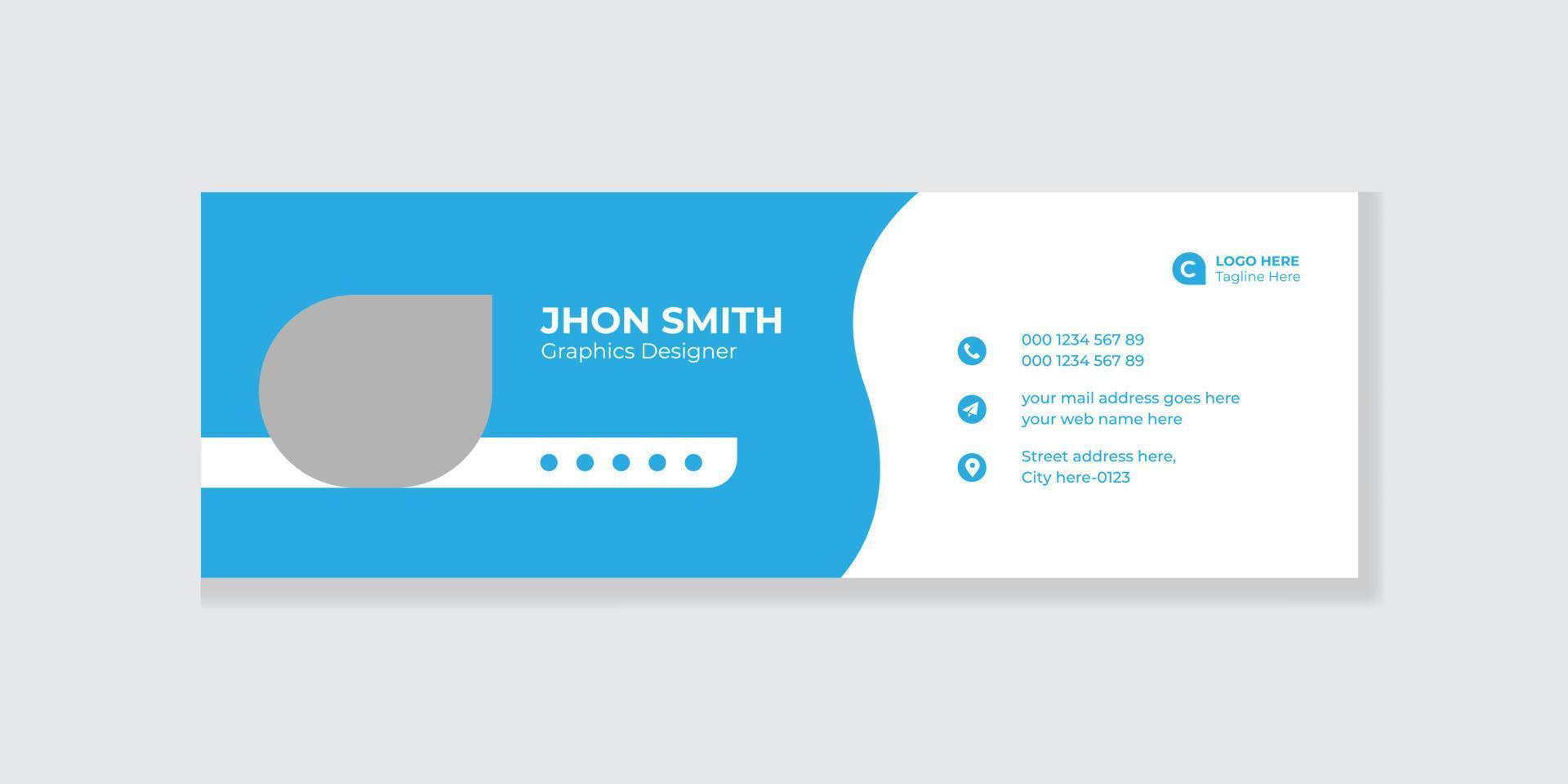 Email signature template or email footer and modern social media cover design vector