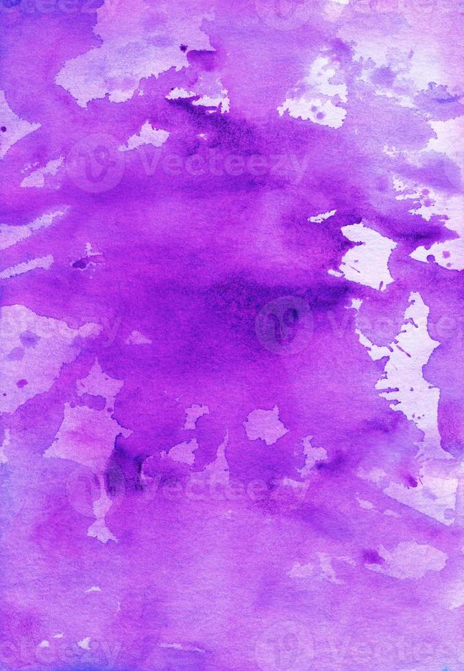 Watercolor purple splash background texture. Violet and pink liquid backdrop. Artistic watercolour overlay. Stains on paper. photo