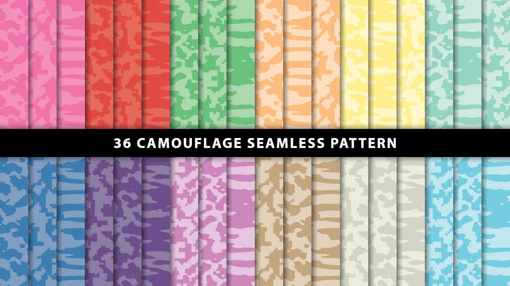 Collection military and army camouflage seamless pattern vector