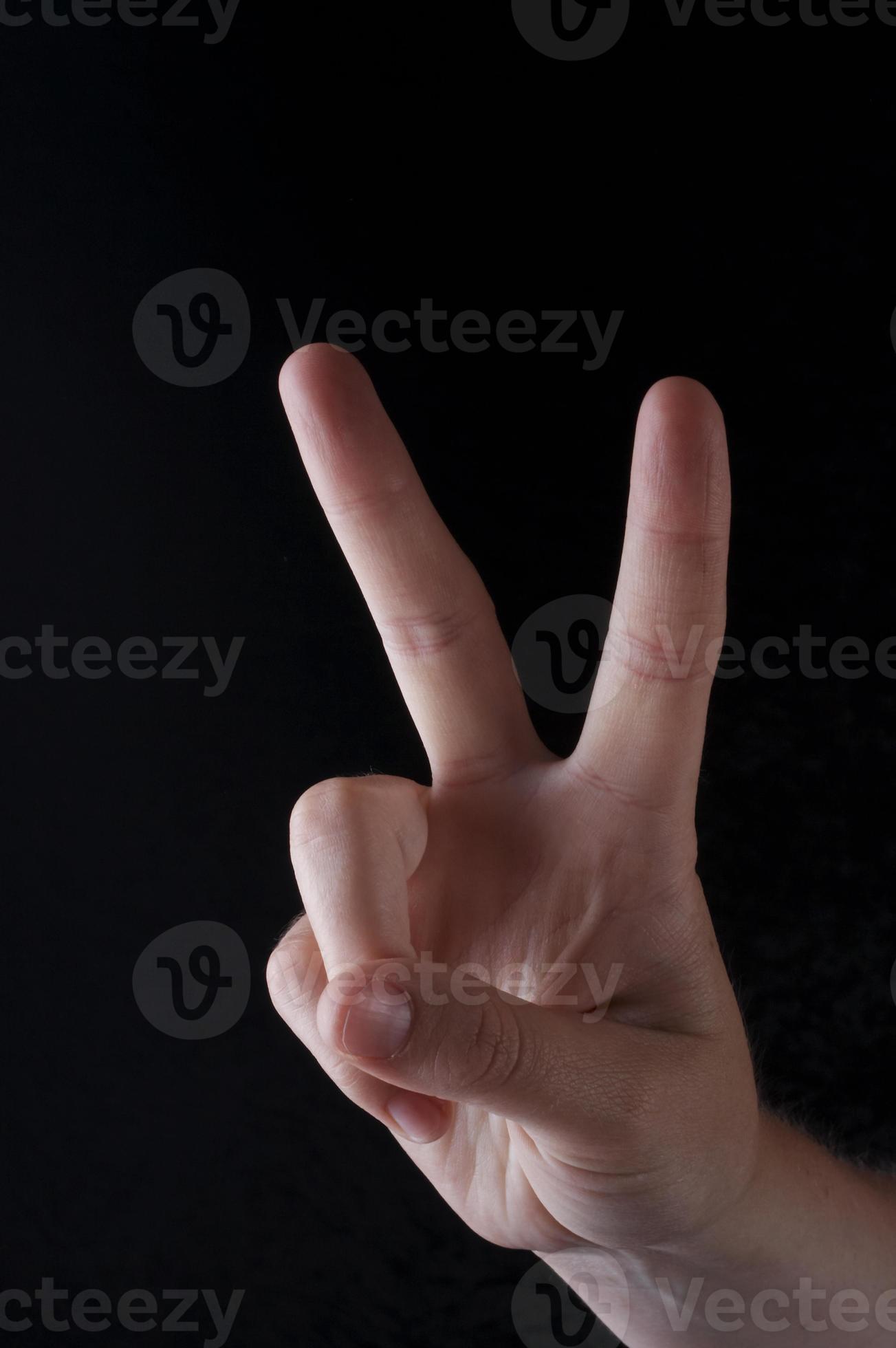 American Sign Language letter v 14160371 Stock Photo at Vecteezy