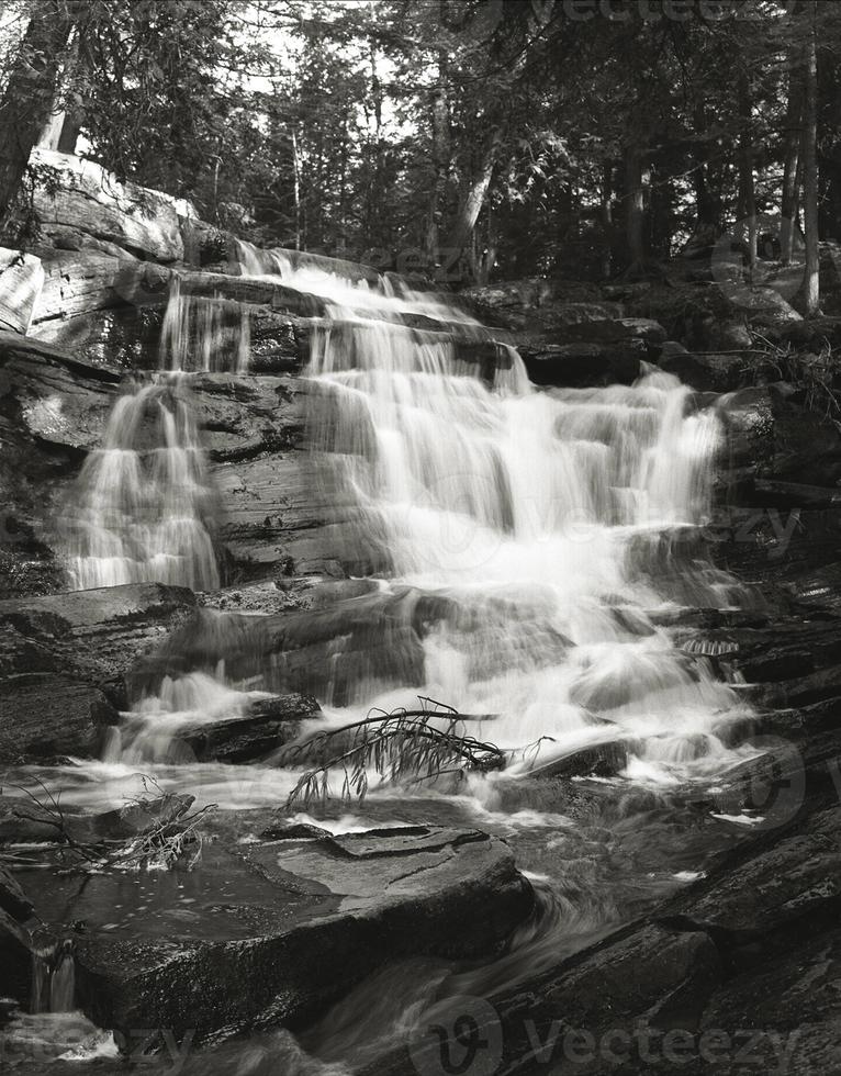 Water Fall black and white photo