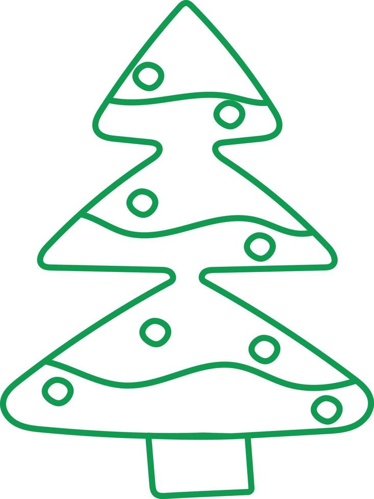 Christmas tree in doodle style. Single element. Vector. vector
