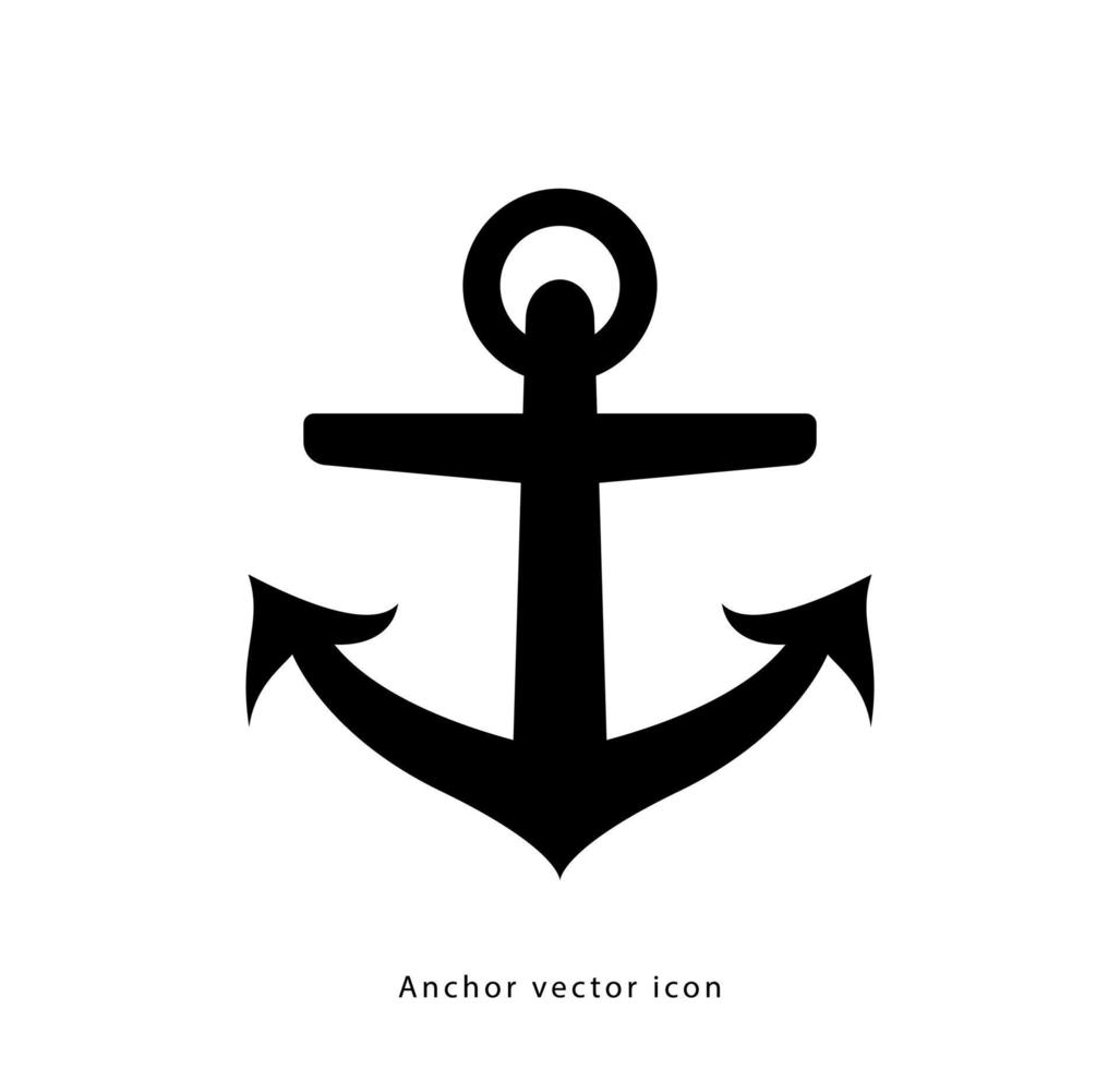 Anchor vector icon silhouette