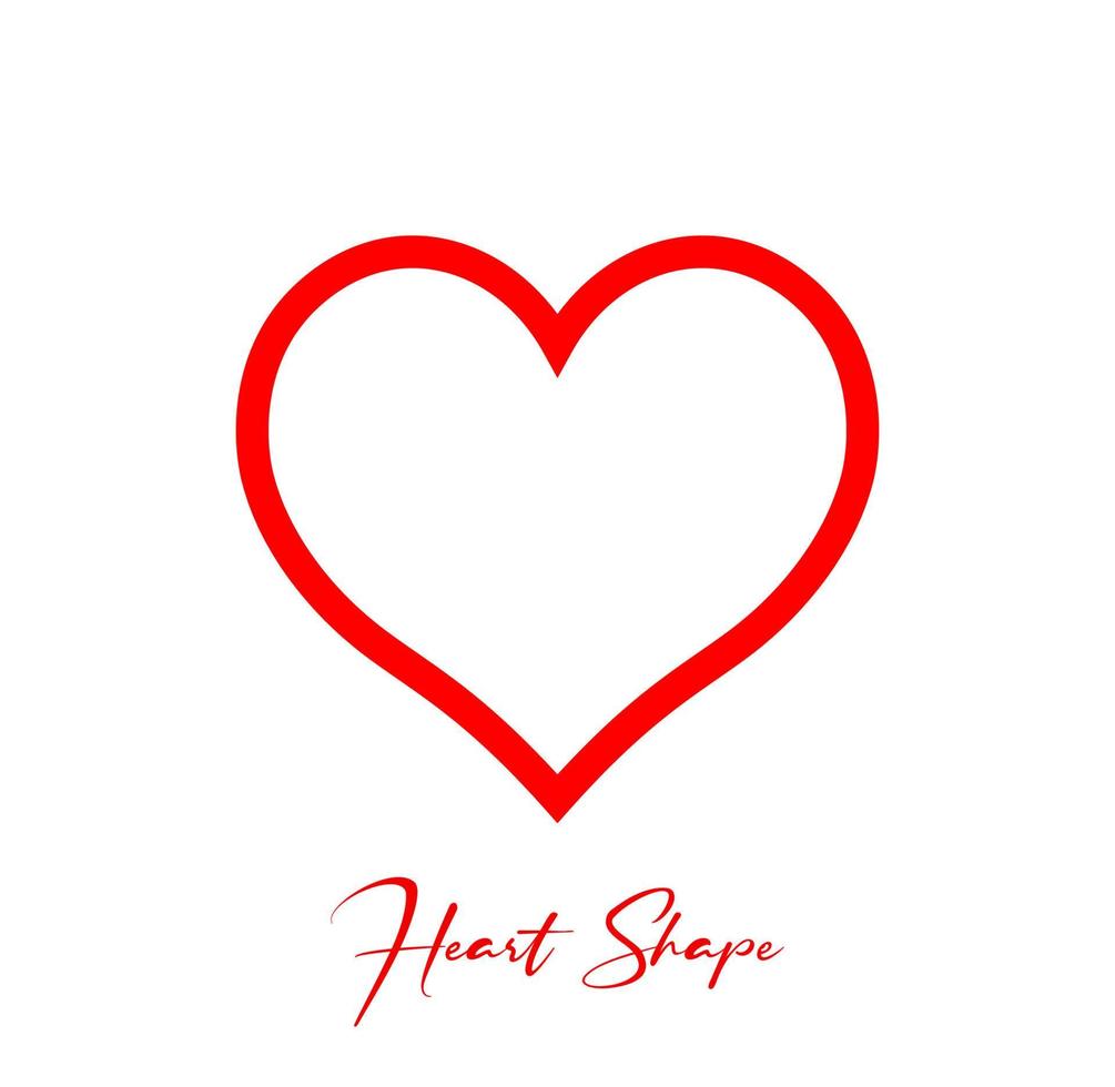 Happy Valentine's Day, Red heart Vector Illustration, Valentine heart symbol,