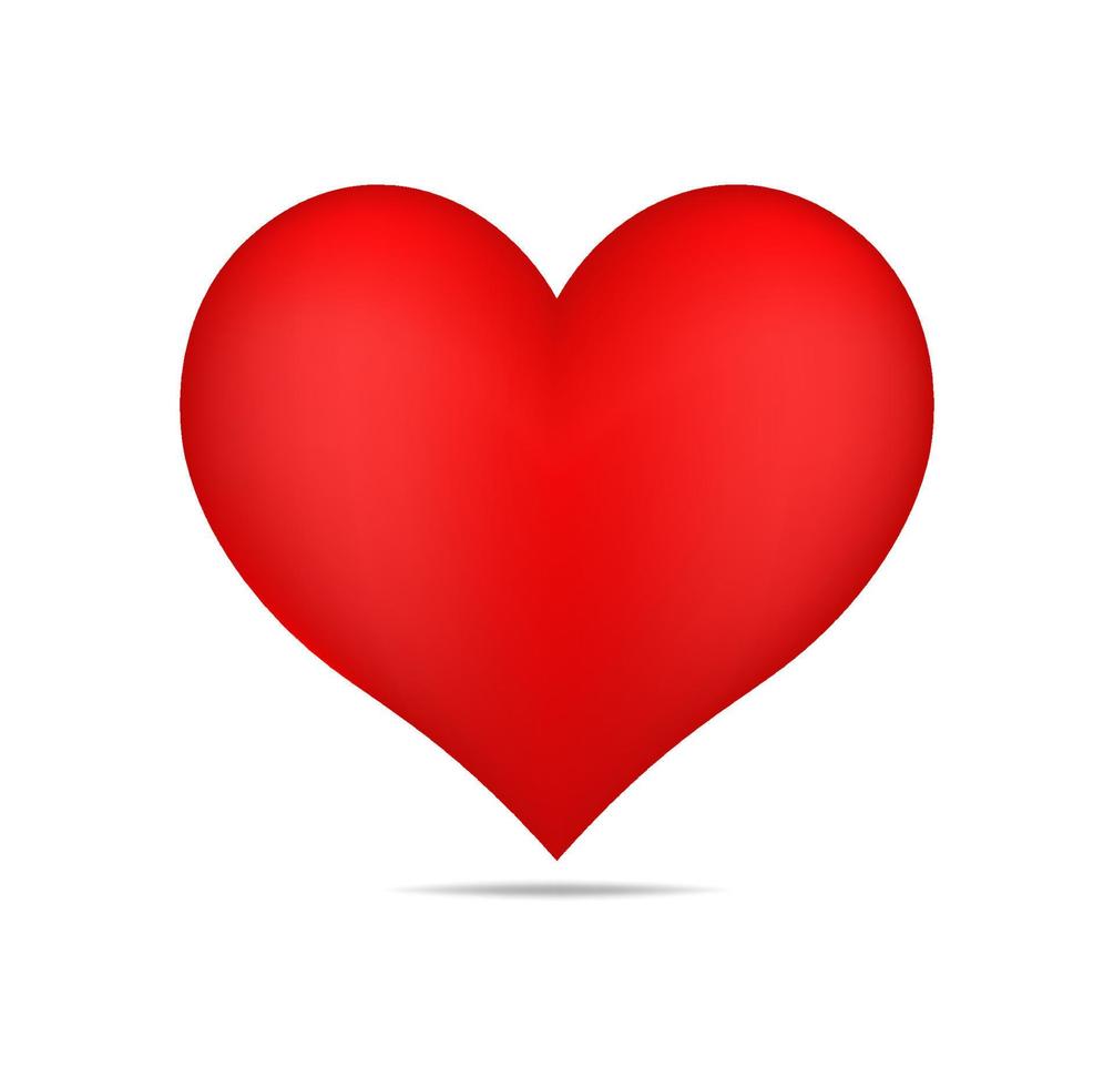 Red heart Vector Illustration, Valentine heart symbol, Happy Valentine's Day,