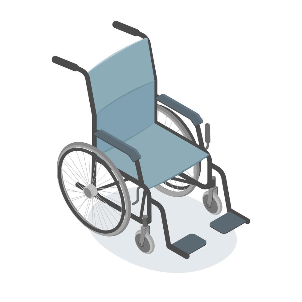 vector de componente de hospital isométrico de silla de ruedas