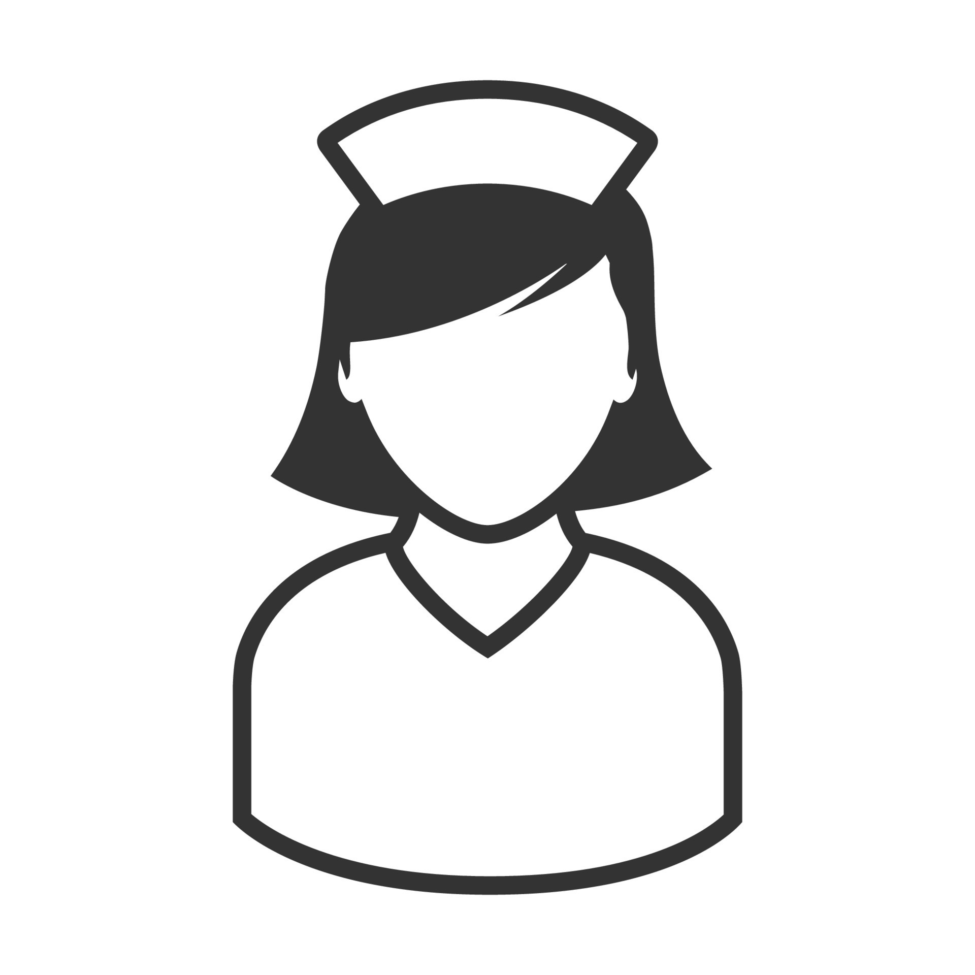 Black and white icon nurse 14160618 Vector Art at Vecteezy