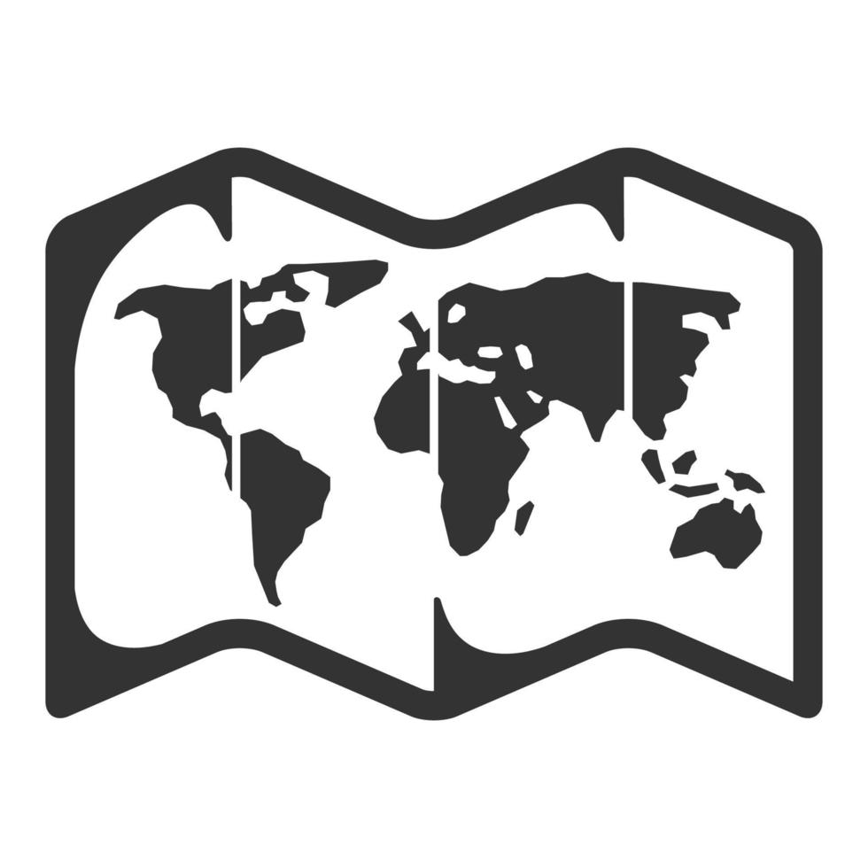 Black and white icon world map vector