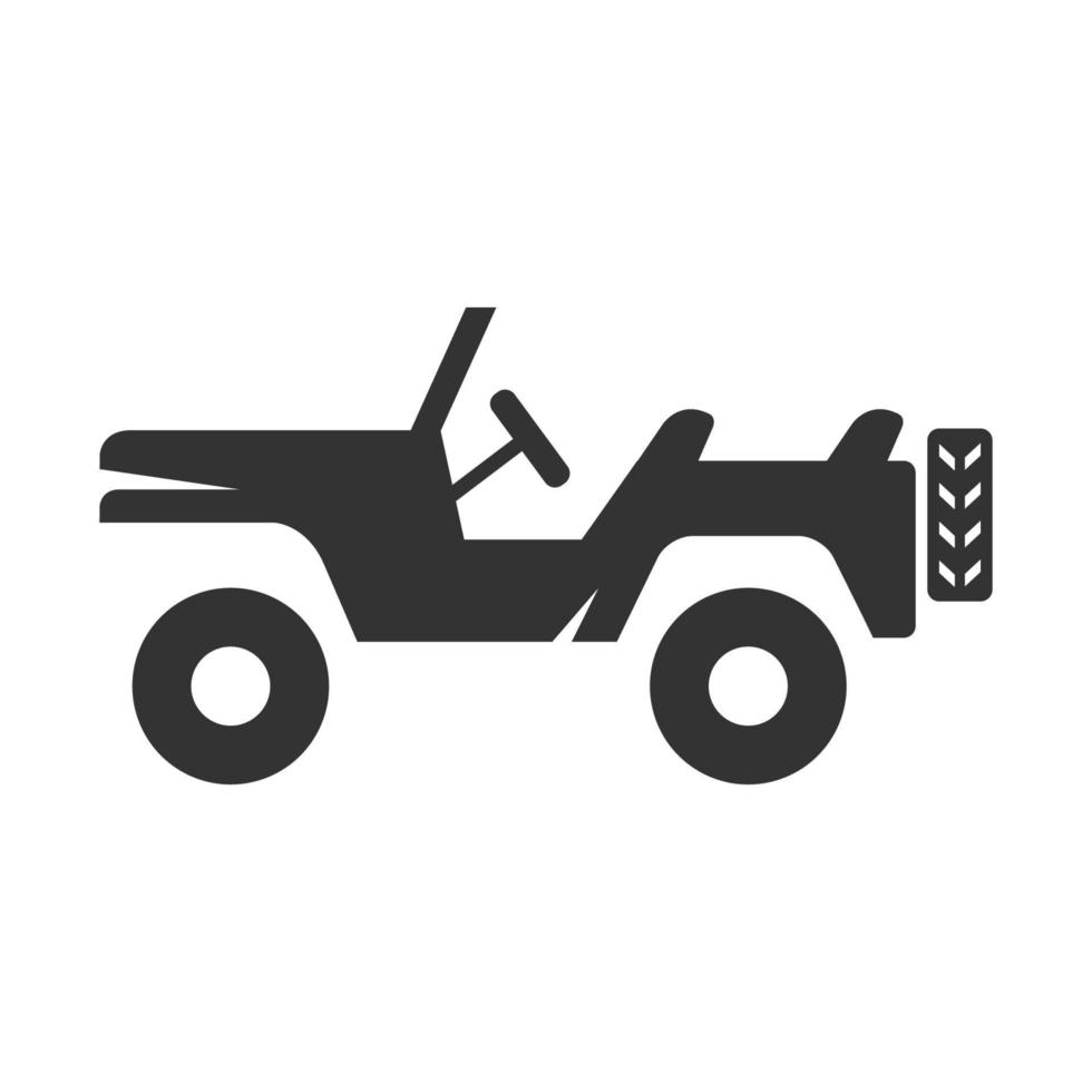 Black and white icon military vehicle vector