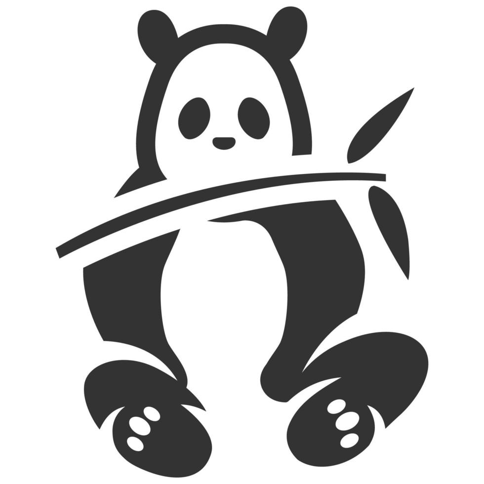 Black and white icon panda vector