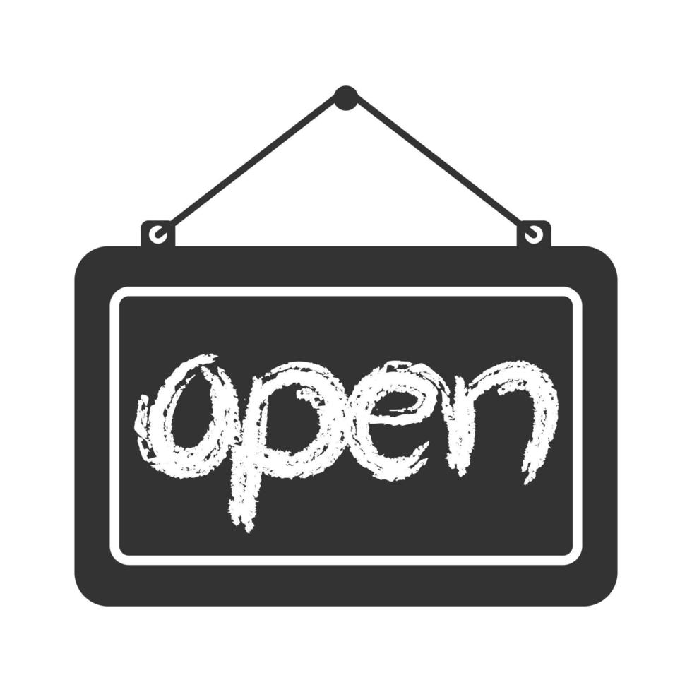 Black and white icon open sign vector