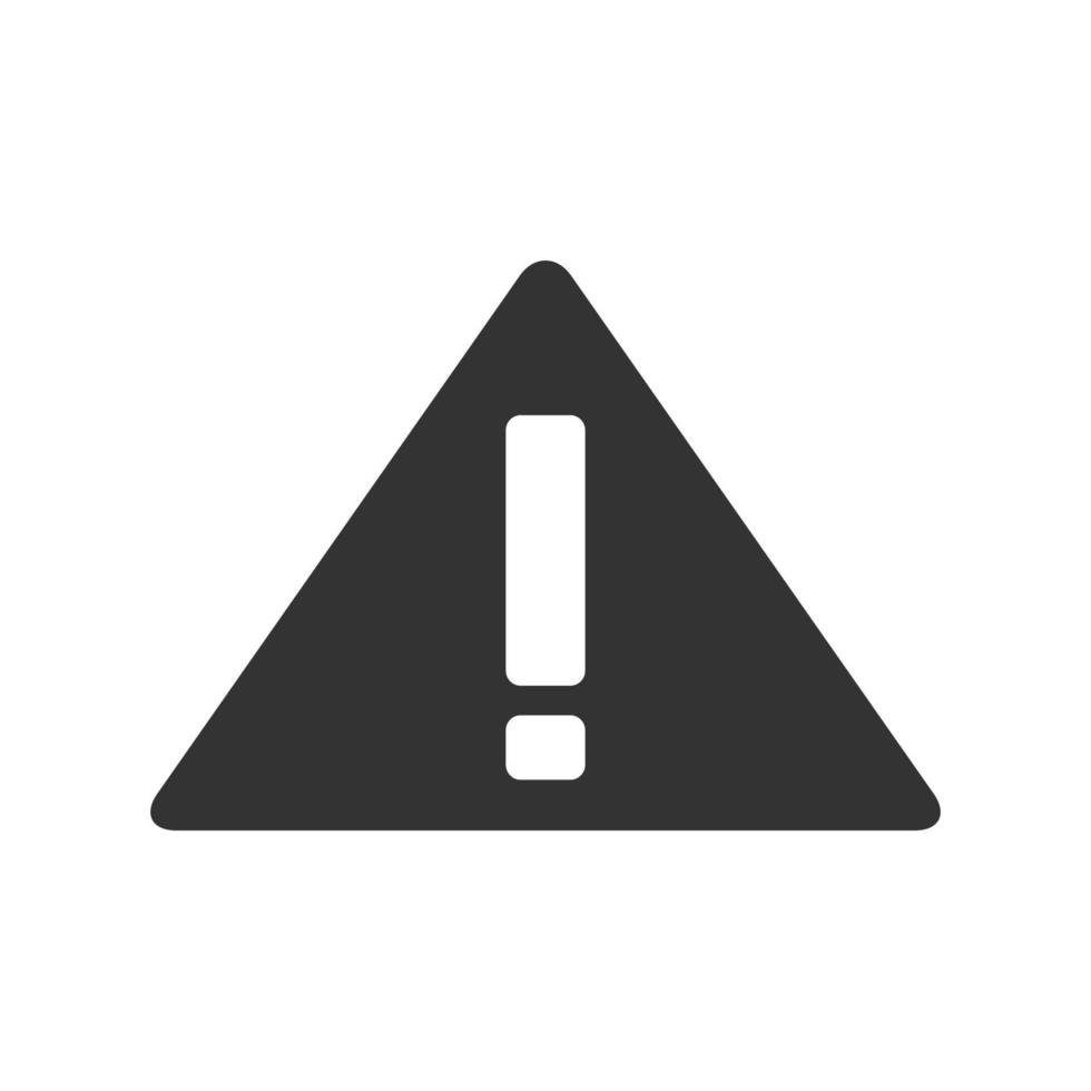 Black and white icon warning sign vector