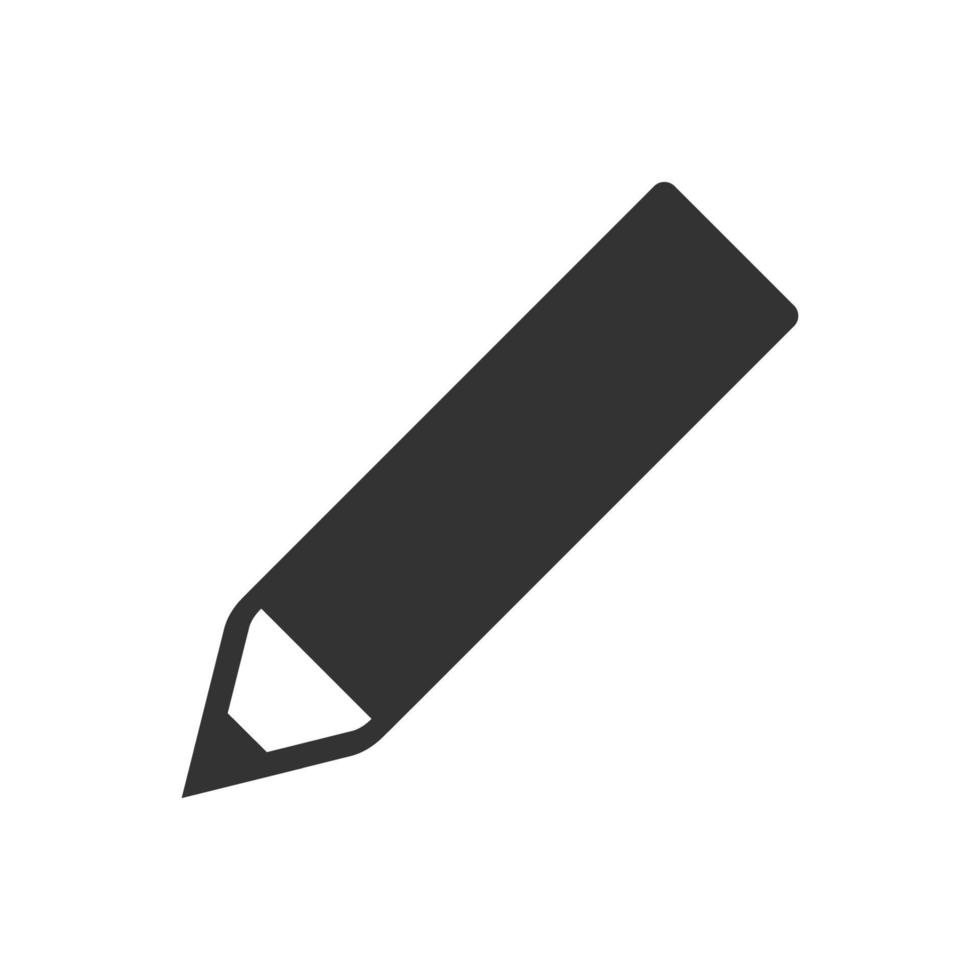 lápiz de icono blanco y negro vector