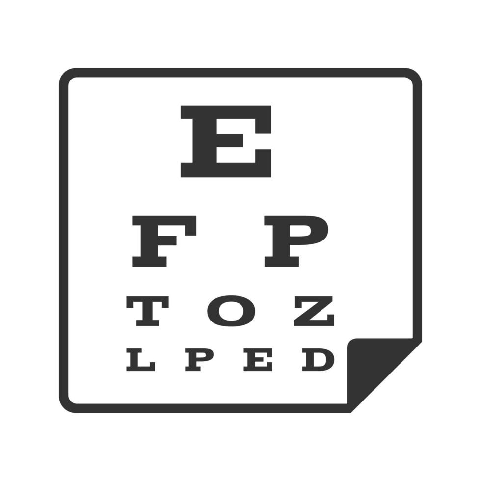 Black and white icon eye test page vector