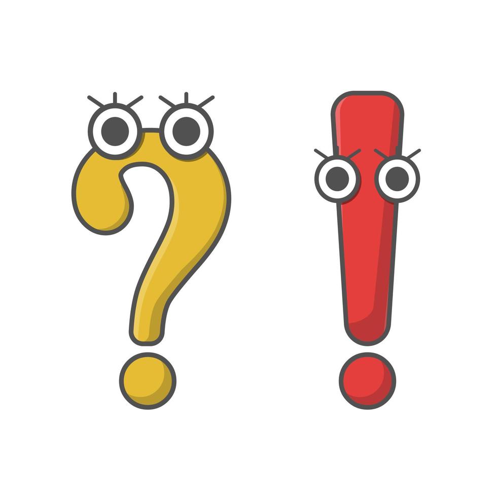 Question mark, exclamation mark, icon clip art. vector