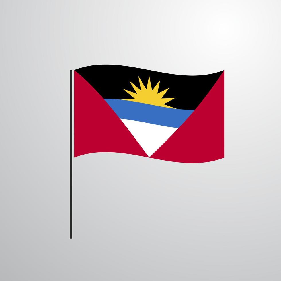 Antigua and Barbuda waving Flag vector