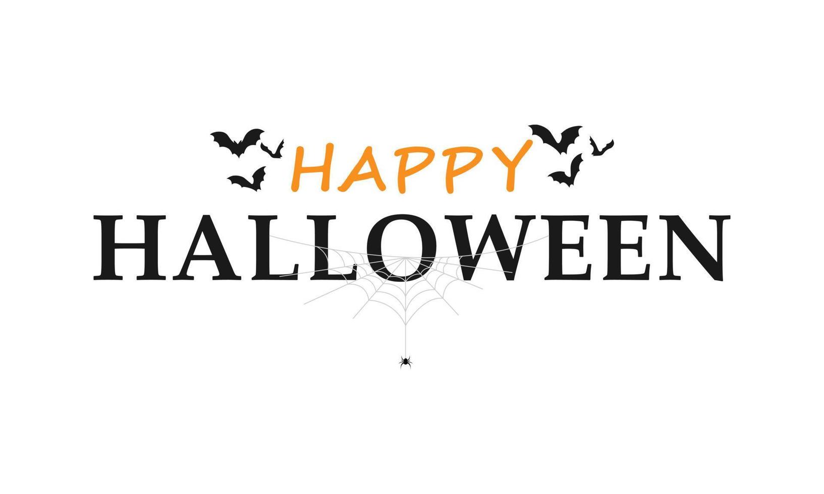 Happy halloween text lettering banner or label vector image