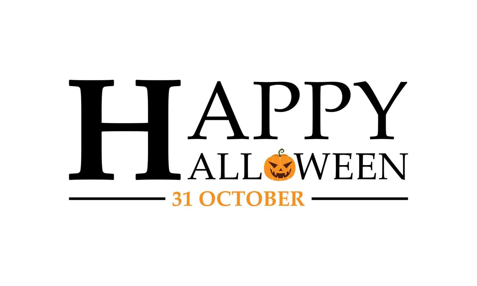 Happy halloween text lettering banner or label vector image