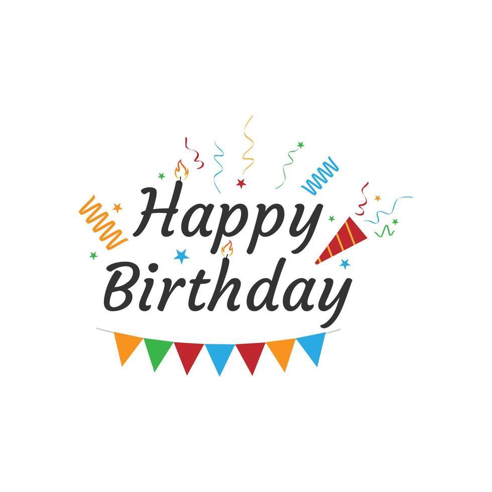 letras de caligrafía feliz cumpleaños tarjeta de felicitación y diseño de vector de banner