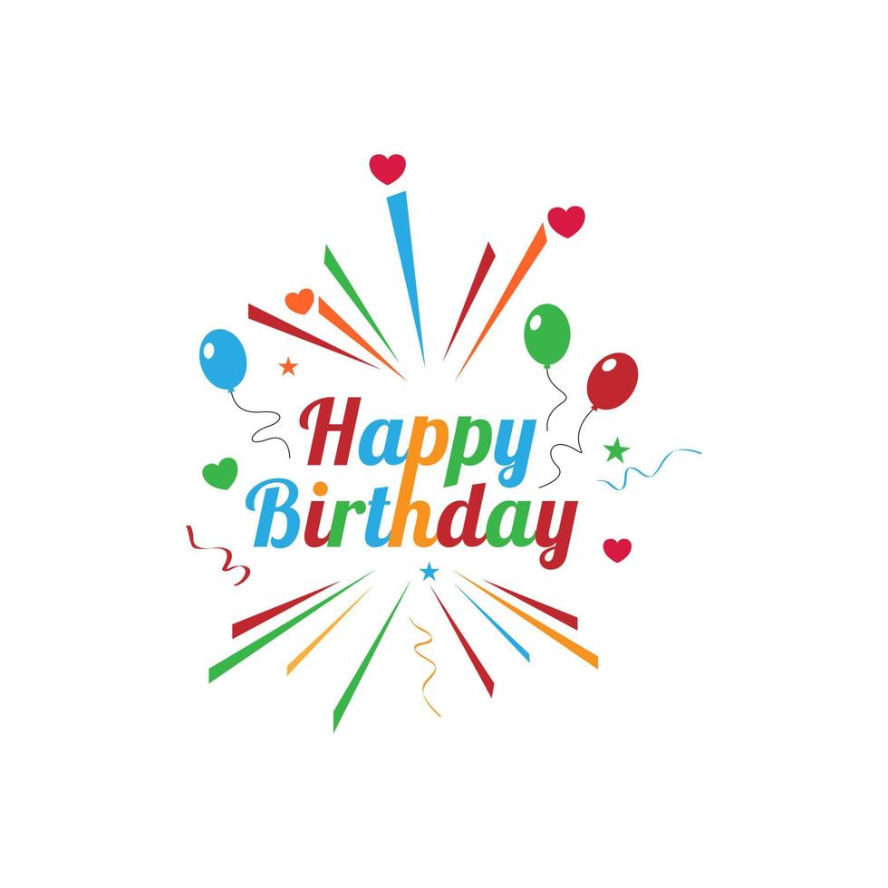 letras de caligrafía feliz cumpleaños tarjeta de felicitación y diseño de vector de banner