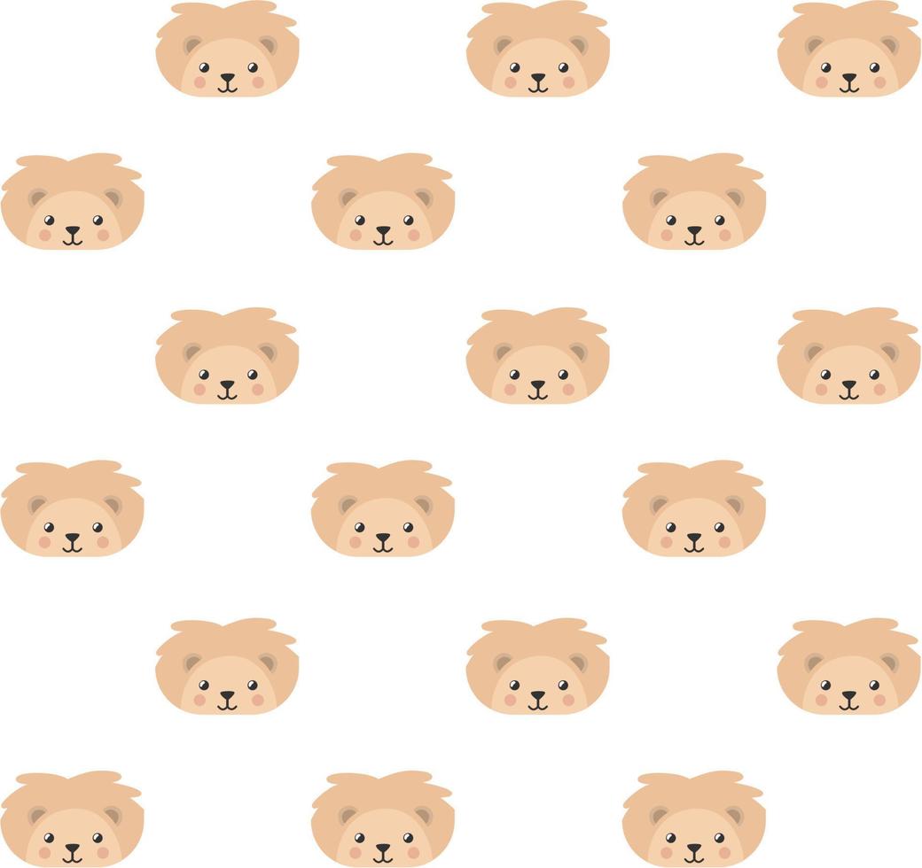 Cute pattern leo head vector