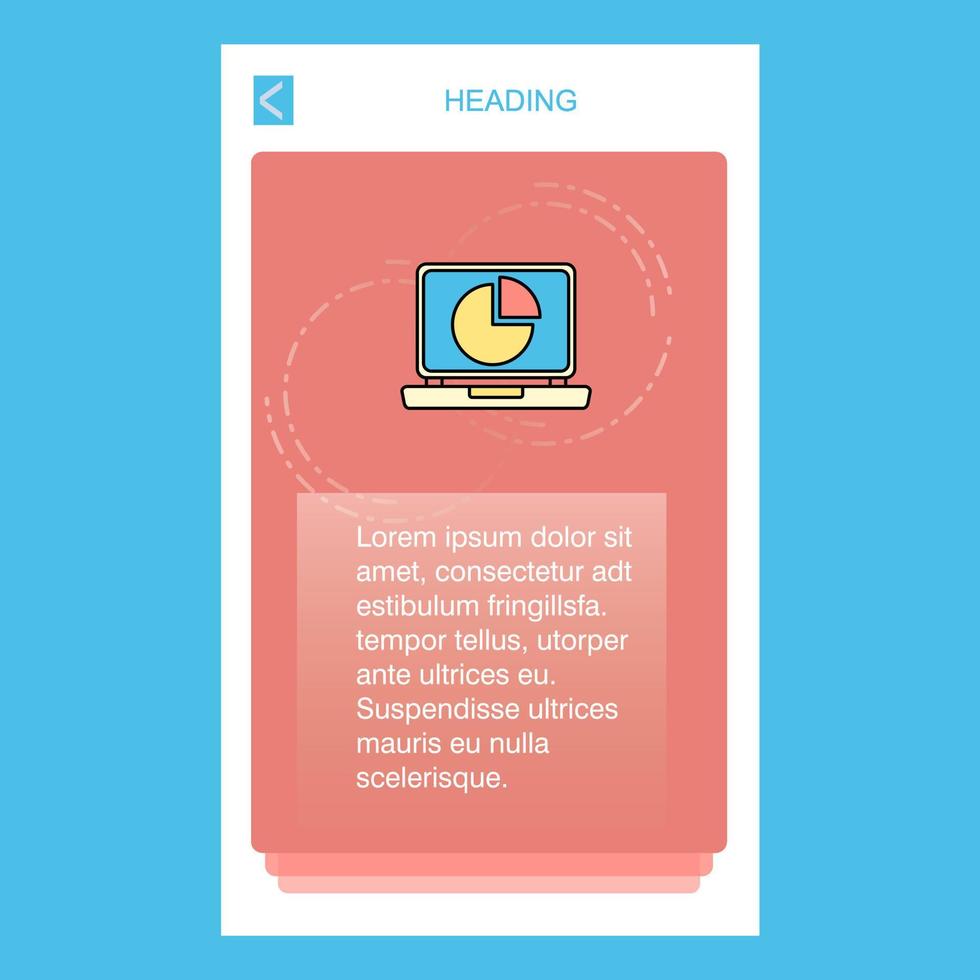 Pie chart on Laptop mobile vertical banner design design Vector