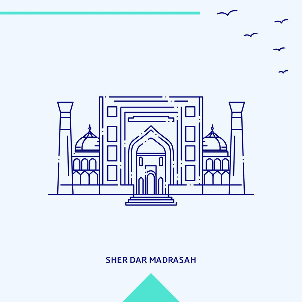 SHER DAR MADRASAH skyline vector illustration