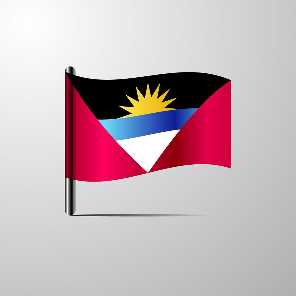 antigua y barbuda ondeando vector de diseño de bandera brillante