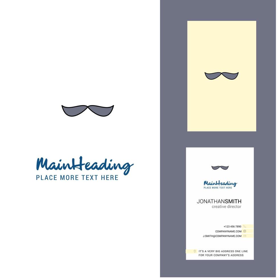 Mustache Creative Logo and business card vertical Design Vector