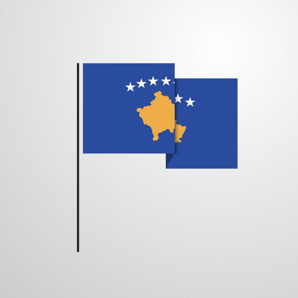 vector de diseño de bandera ondeante de kosovo