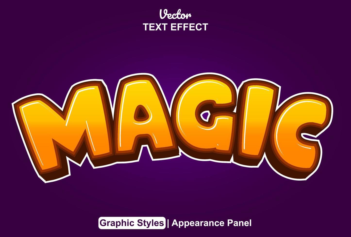 magic text effect with graphic style and editable. vector