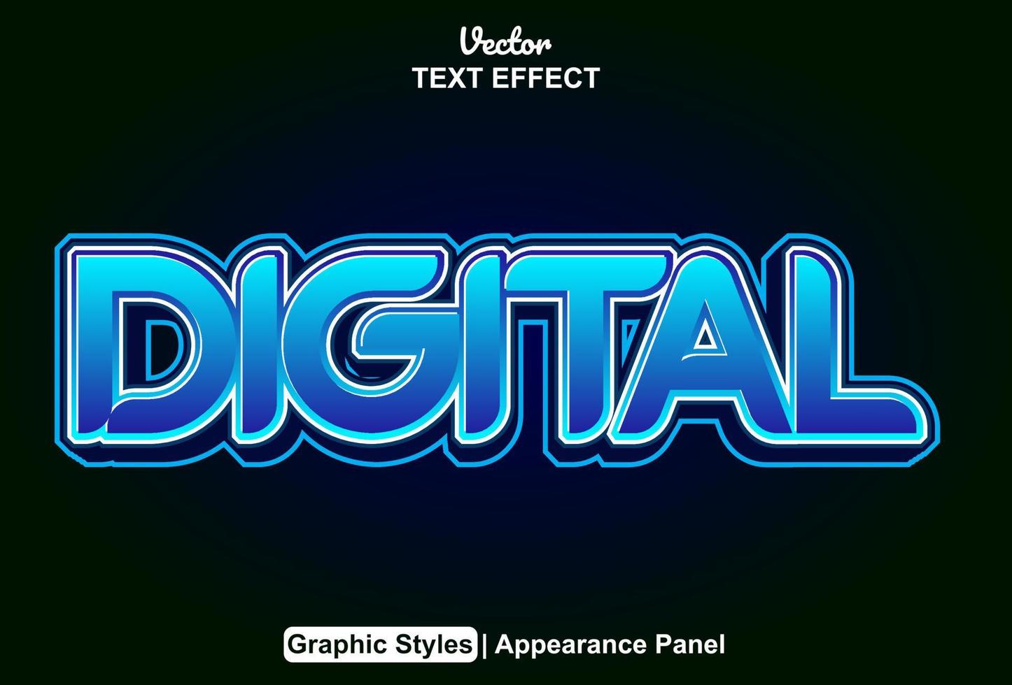 digital text effects with graphic styles and can be edited. vector