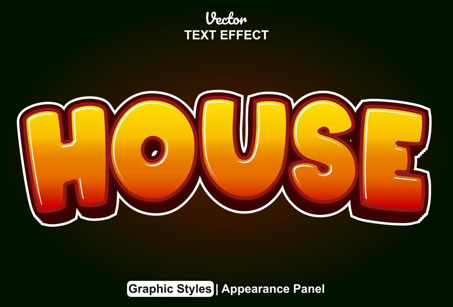 house text effect with graphic style and editable. vector