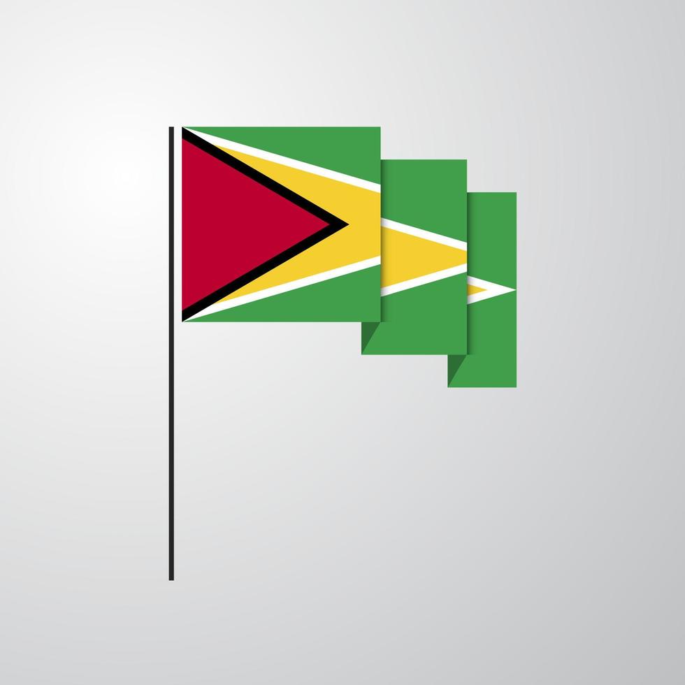Guyana waving Flag creative background vector