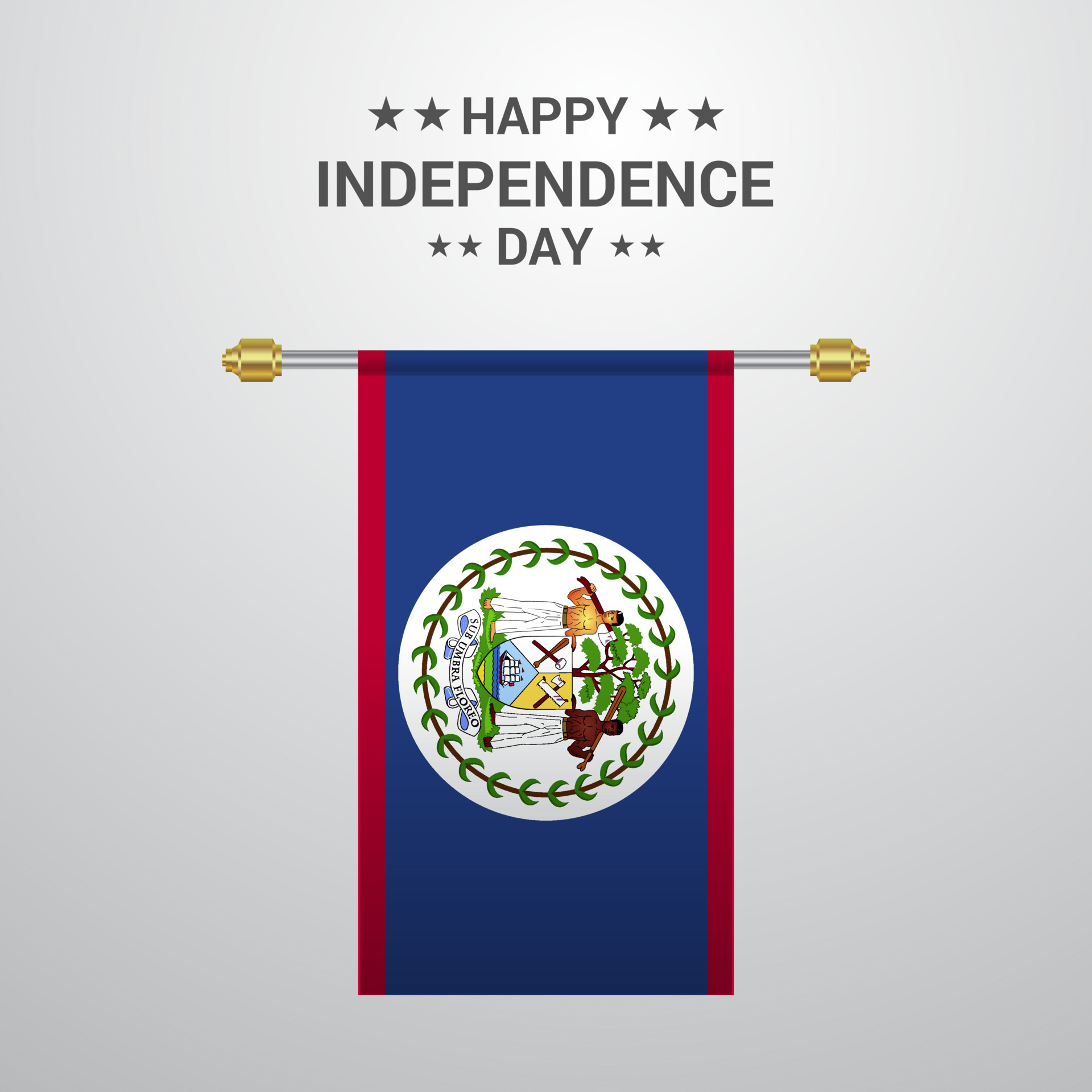 Belize Independence day hanging flag background 14160948 Vector Art at