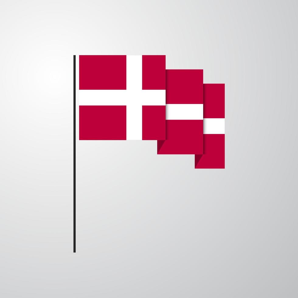 Denmark waving Flag creative background vector
