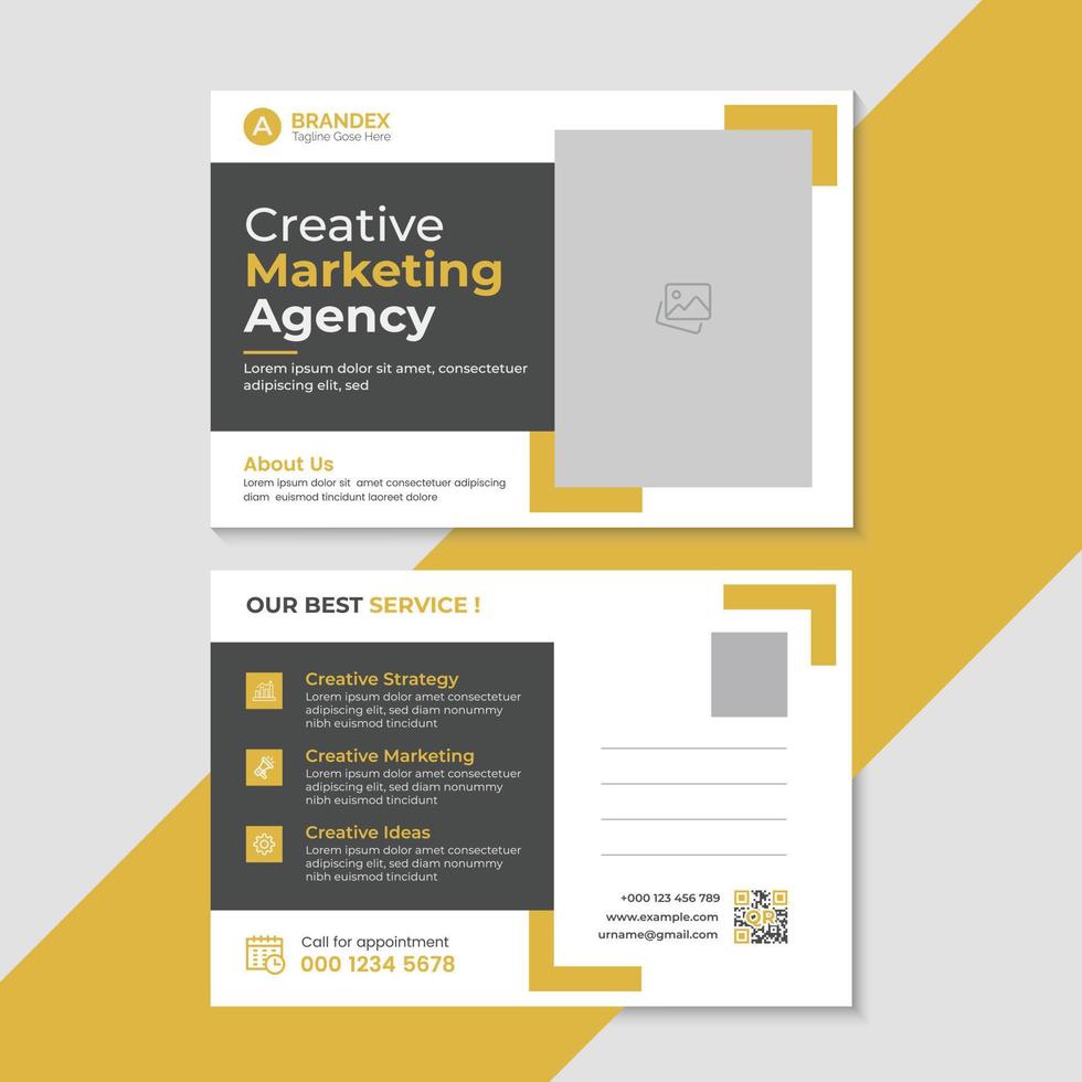 corporate  post card template vector