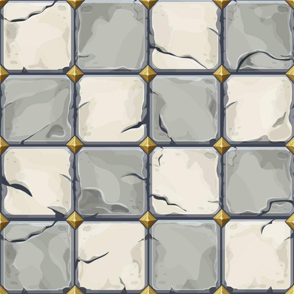 Chessboard black and white tile, bricks game background in cartoon