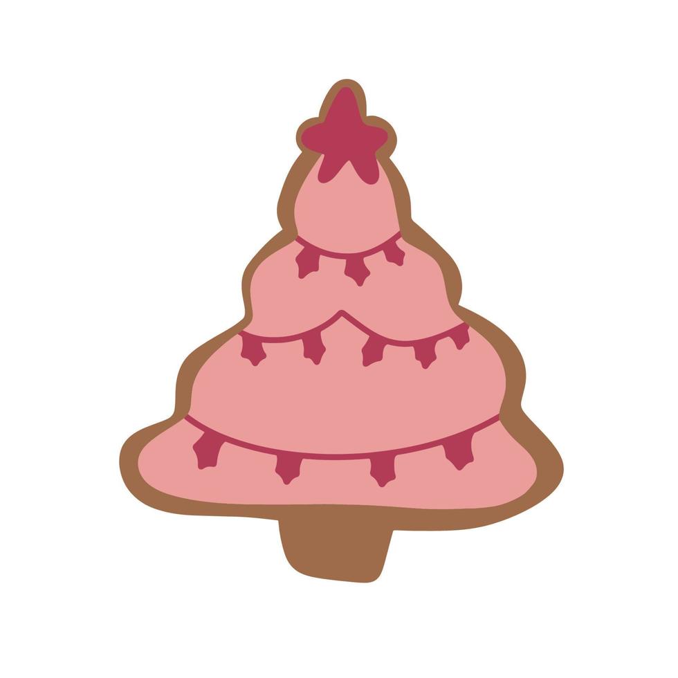 pan de jengibre. árbol de Navidad. ilustración vectorial aislado sobre fondo blanco vector